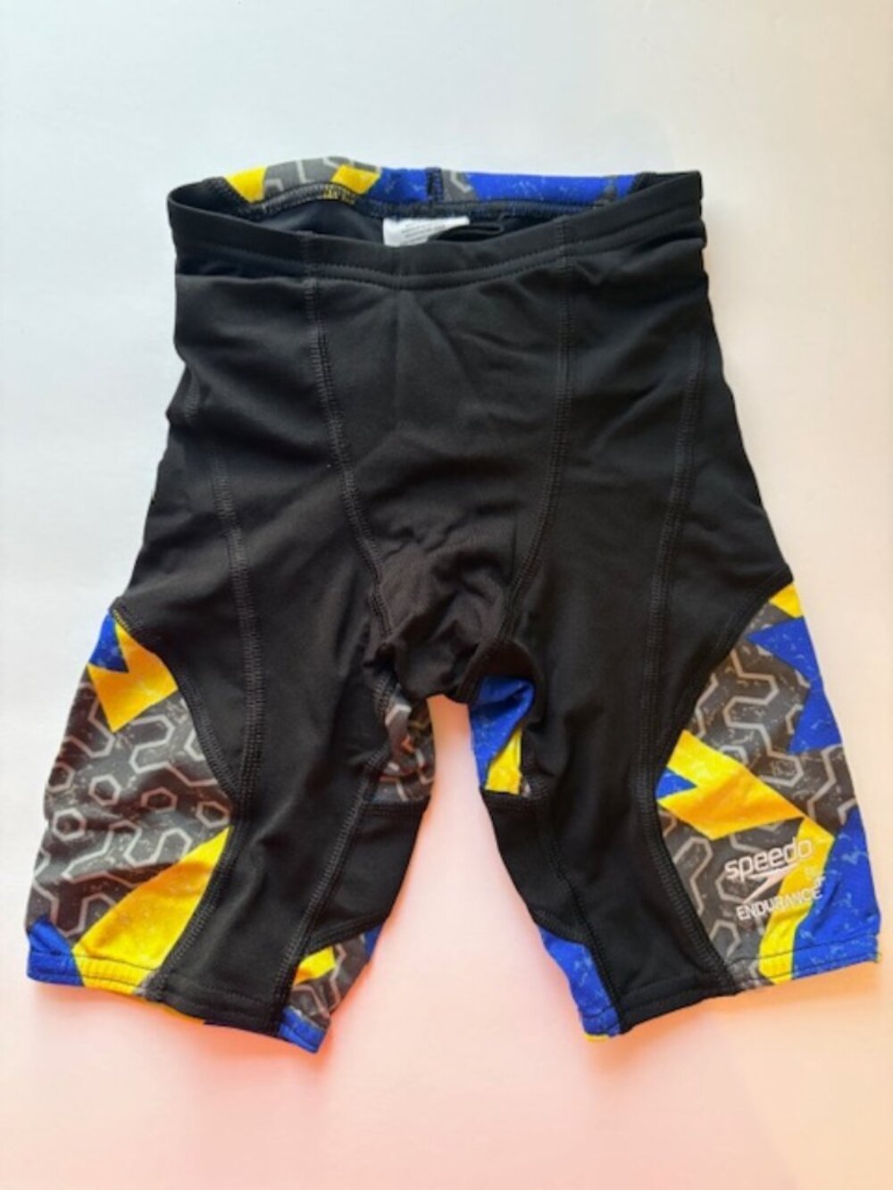 Speedo Ruse Blocks Jammer Youth Boys ML 22 Endurance+ Swimwear Sapphire Gold NEW